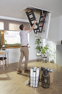 Купить Супертеплоизоляционная металлическая чердачная лестница FAKRO LMT 70х130х280см - изображение 4