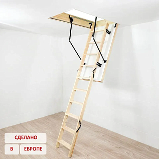 Купить Чердачная лестница деревянная с люком 26мм OMAN TERMO LONG 60х120х330см - изображение 1