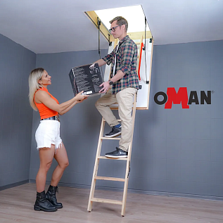 Купить Чердачная лестница деревянная с люком 26мм OMAN TERMO LONG 60х120х330см - изображение 2