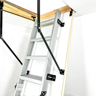 Купить Чердачная лестница алюминиевая с люком 26мм OMAN ALU PROFI LITE 60х120х280см - изображение 1