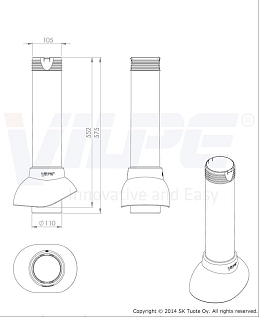 Купить Vilpe 110/500 вентиляционный выход - изображение 2