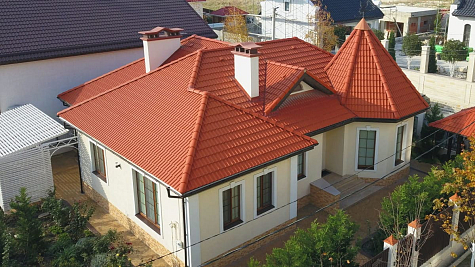 Купить Цементно-песчаная черепица BRAAS / БРААС Франкфуртская Красный - изображение 6