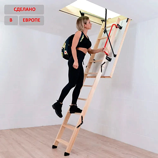 Купить Чердачная лестница деревянная с люком 26мм OMAN TERMO 60х120х280см - изображение 1