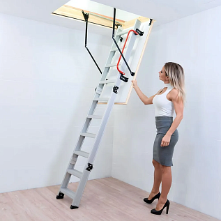 Купить Чердачная лестница алюминиевая с люком 26мм OMAN ALU PROFI LITE 60х120х280см - изображение 4