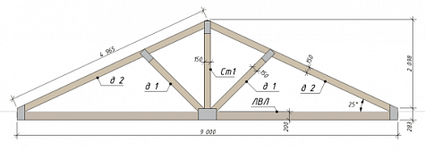 Купить Стропильная ферма "Комби" 9м - изображение 2